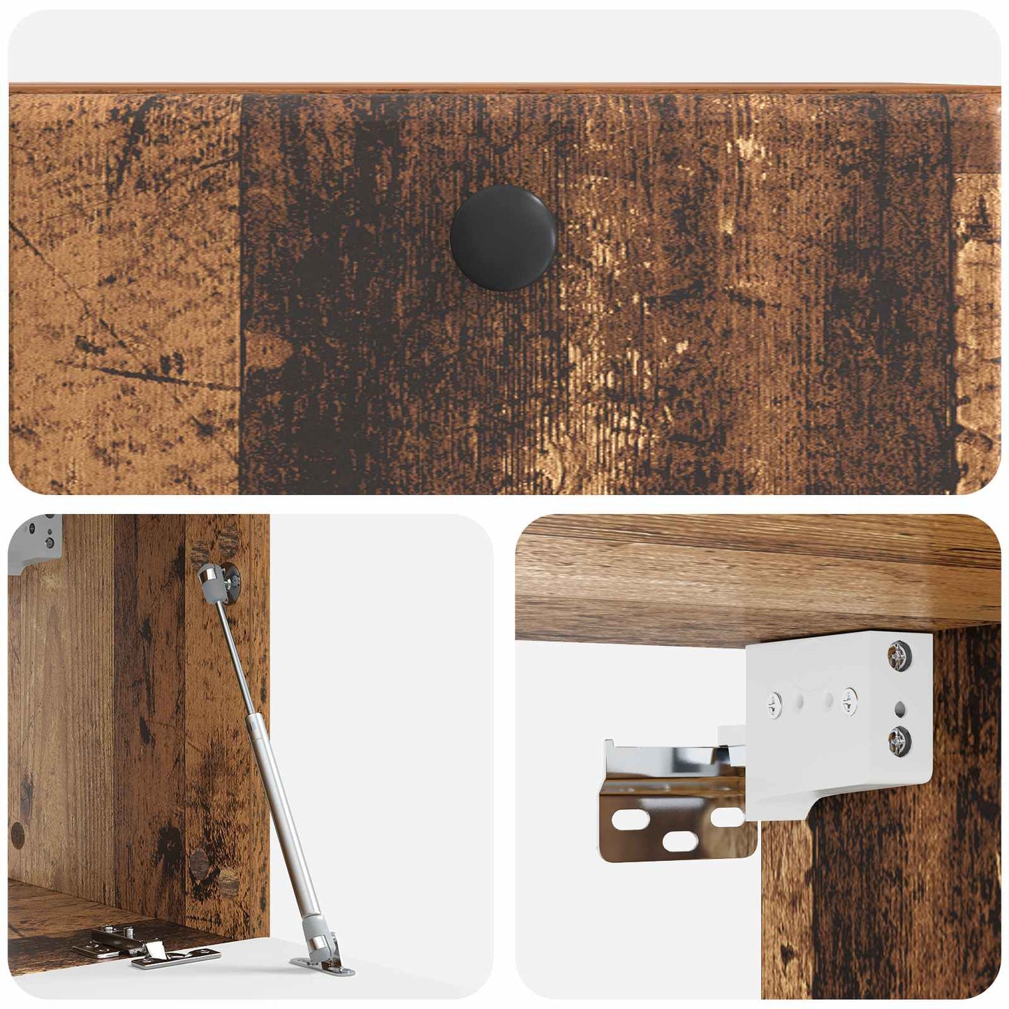 Wandbeugel TV-kast 59,5 x 31 x 30 cm Oud hout Bewerkt hout