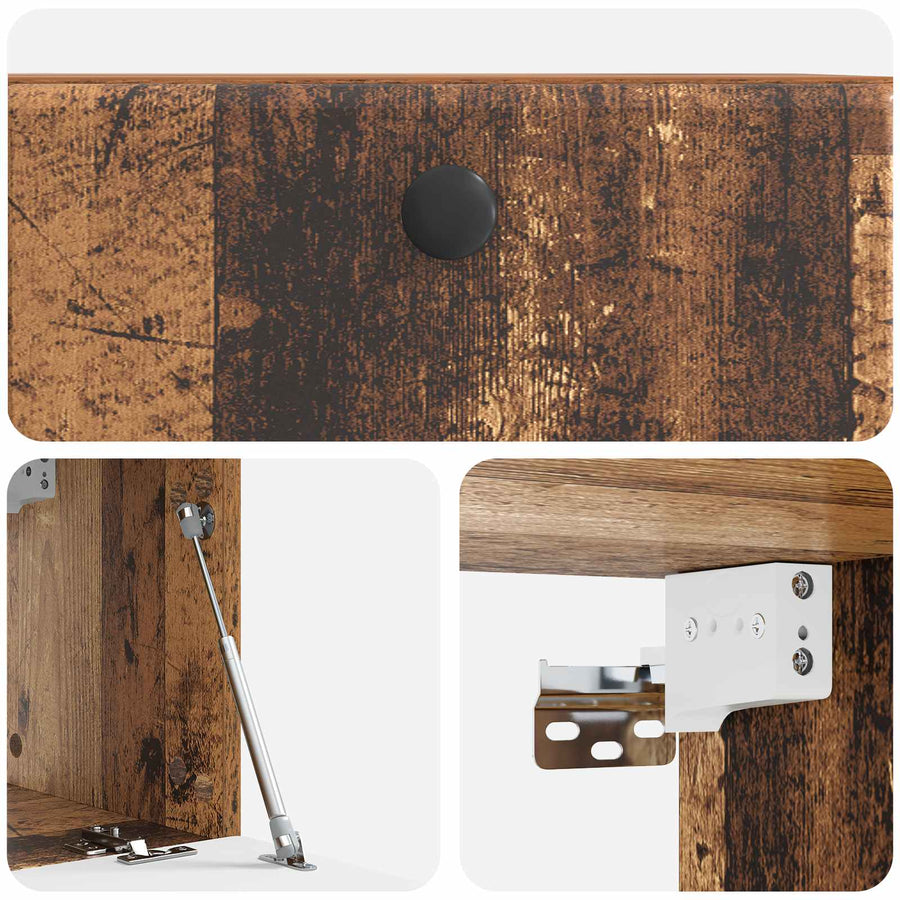 Wandbeugel TV-kast 59,5 x 31 x 30 cm Oud hout Bewerkt hout