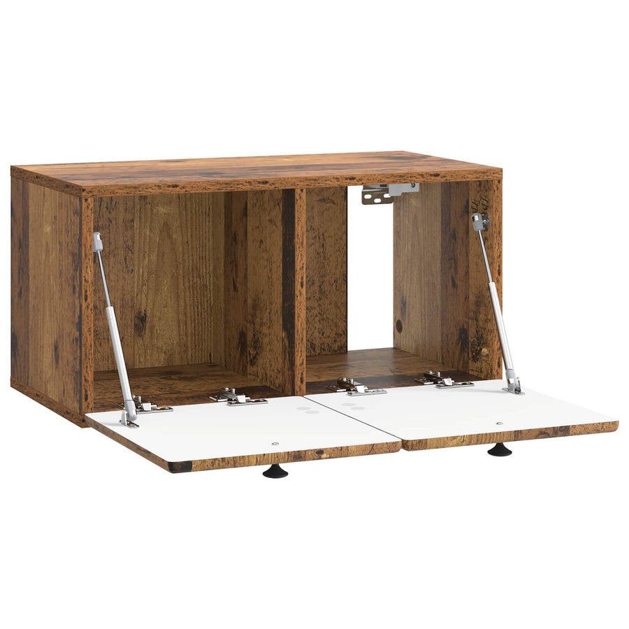 Wandbeugel TV-kast 59,5 x 31 x 30 cm Oud hout Bewerkt hout