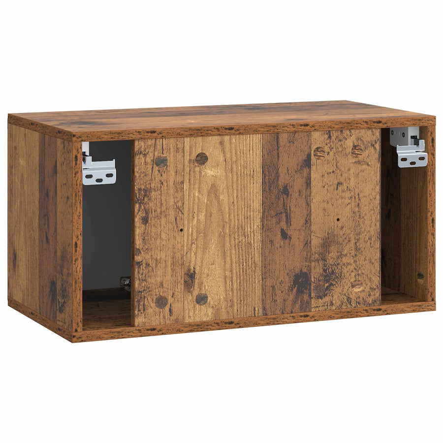 Wandbeugel TV-kast 59,5 x 31 x 30 cm Oud hout Bewerkt hout