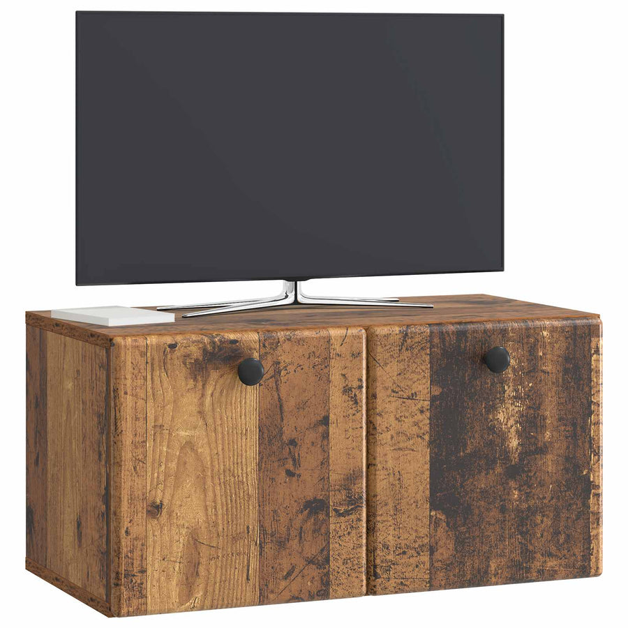 Wandbeugel TV-kast 59,5 x 31 x 30 cm Oud hout Bewerkt hout