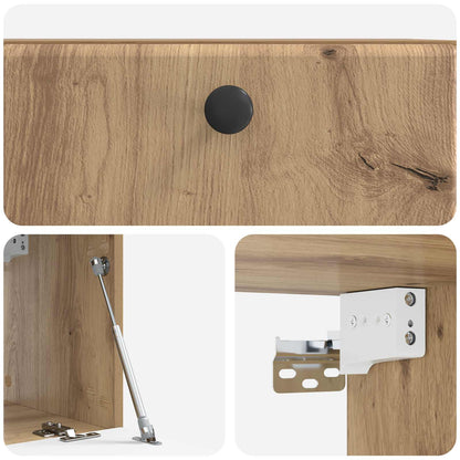 Wandbeugel TV-kast Artisanaal eiken 59,5 x 31 x 30 cm