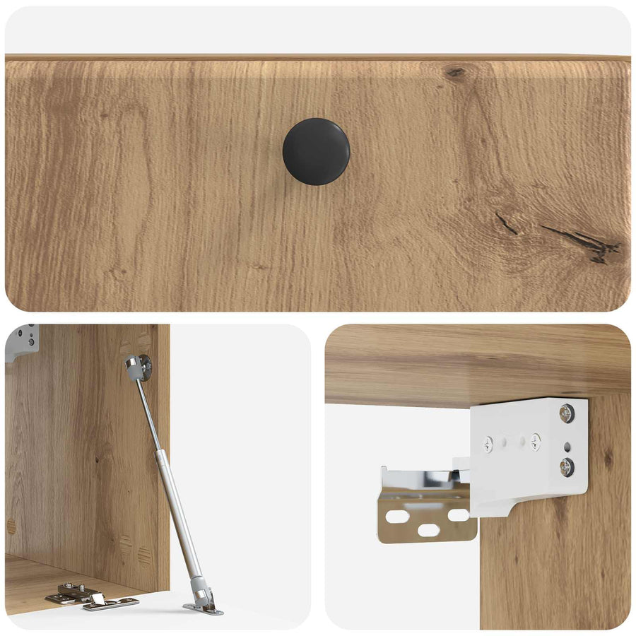 Wandbeugel TV-kast Artisanaal eiken 59,5 x 31 x 30 cm