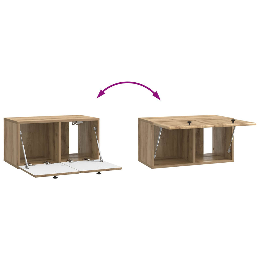 Wandbeugel TV-kast Artisanaal eiken 59,5 x 31 x 30 cm