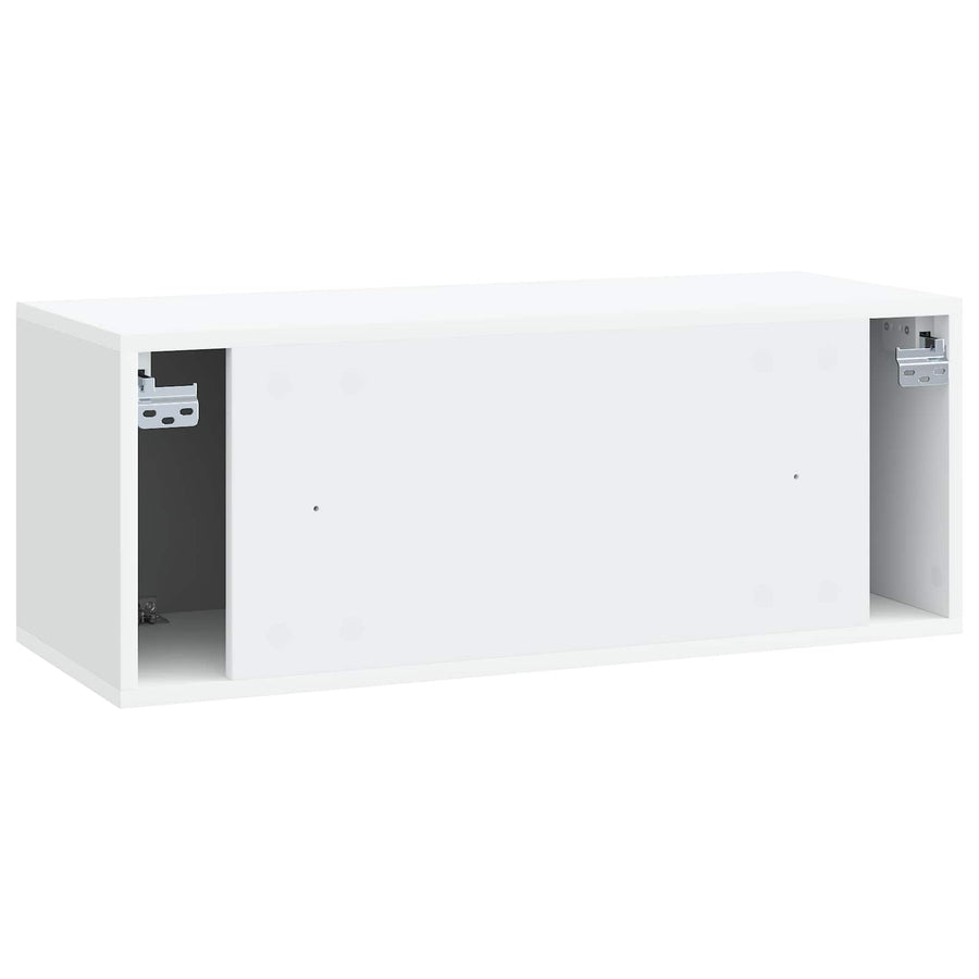 Wandbeugel TV-kast 78,5 x 31 x 30 cm Wit Bewerkt hout