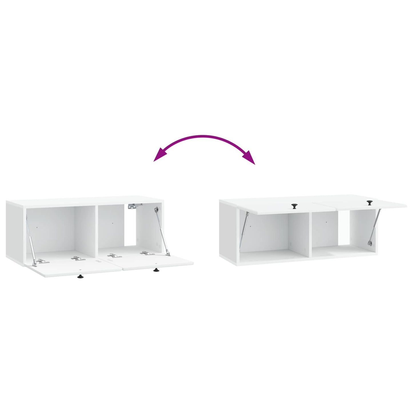 Wandbeugel TV-kast 78,5 x 31 x 30 cm Wit Bewerkt hout