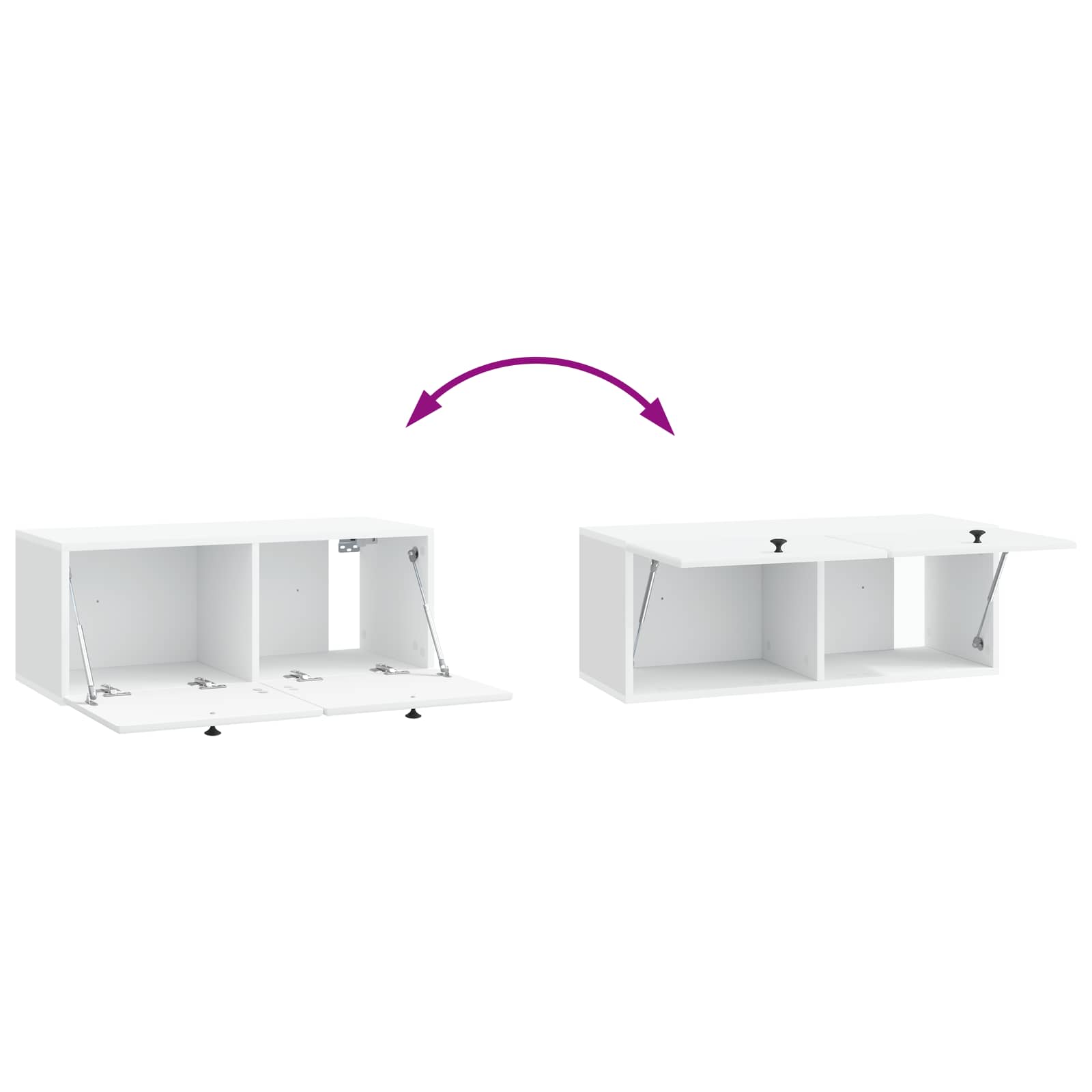 Wandbeugel TV-kast 78,5 x 31 x 30 cm Wit Bewerkt hout