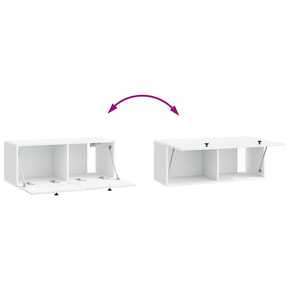 Wandbeugel TV-kast 78,5 x 31 x 30 cm Wit Bewerkt hout