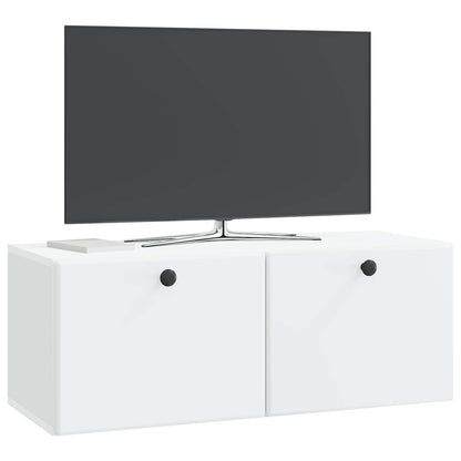 Wandbeugel TV-kast 78,5 x 31 x 30 cm Wit Bewerkt hout