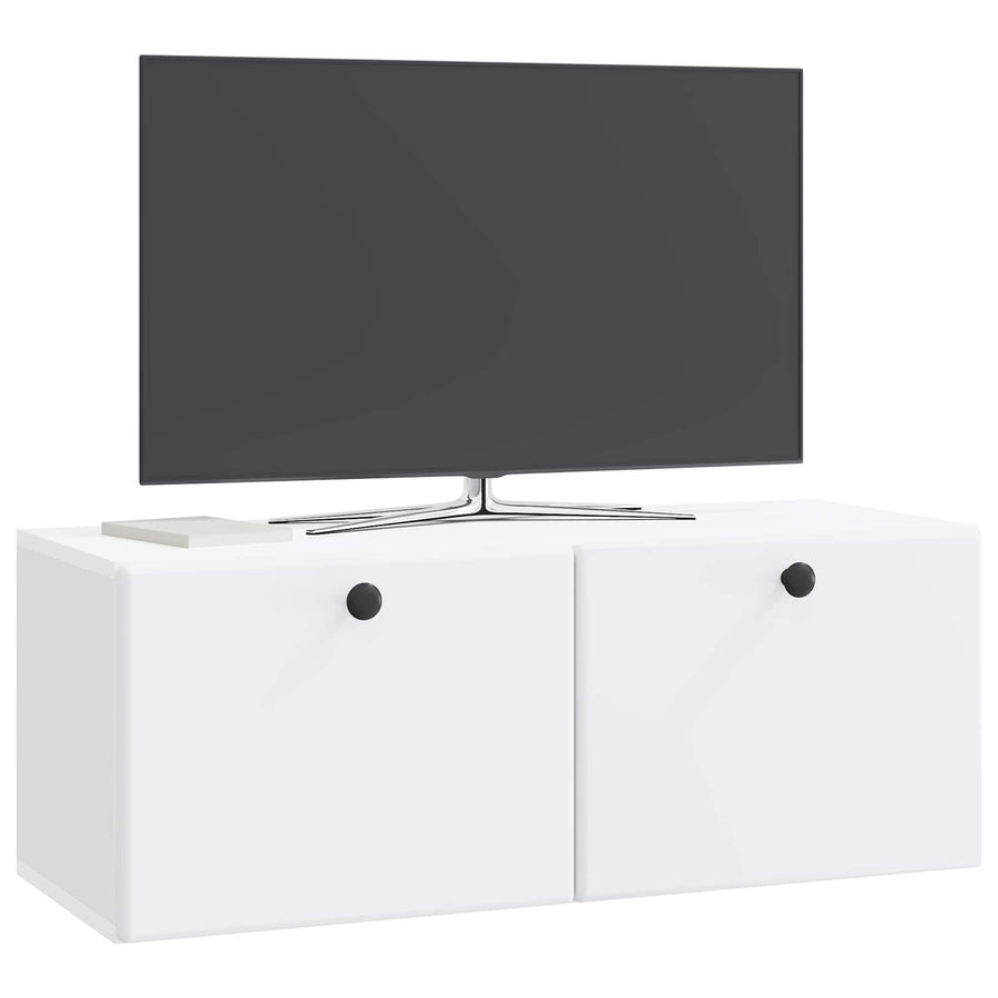 Wandbeugel TV-kast 78,5 x 31 x 30 cm Wit Bewerkt hout