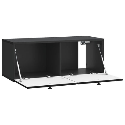 Wandbeugel TV-kast Zwart 78,5 x 31 x 30 cm Bewerkt hout