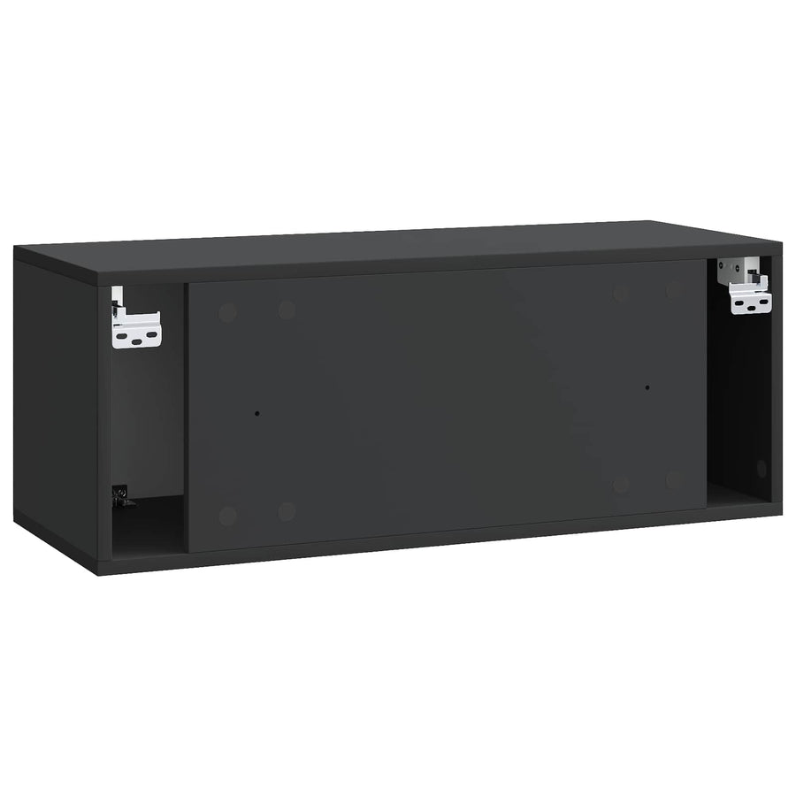Wandbeugel TV-kast Zwart 78,5 x 31 x 30 cm Bewerkt hout