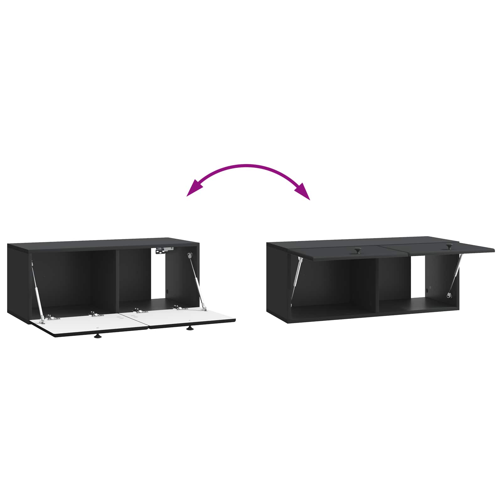 Wandbeugel TV-kast Zwart 78,5 x 31 x 30 cm Bewerkt hout