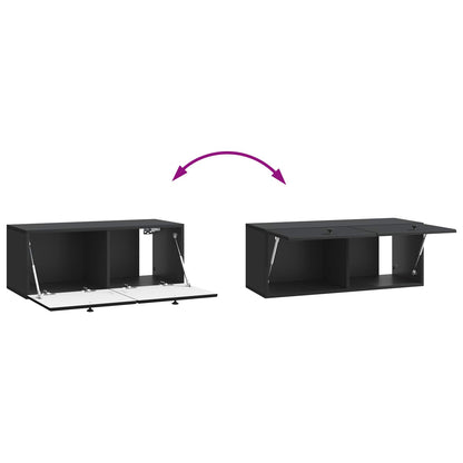 Wandbeugel TV-kast Zwart 78,5 x 31 x 30 cm Bewerkt hout
