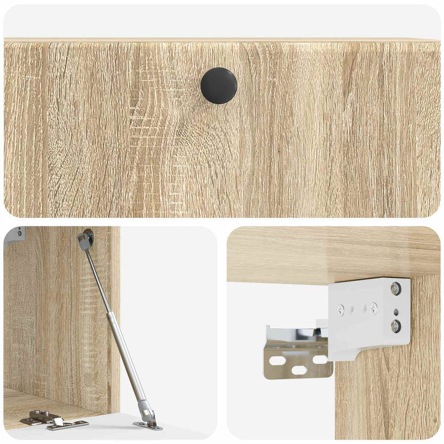 Wandbeugel TV-kast Sonoma Eiken 78,5 x 31 x 30 cm Bewerkt hout