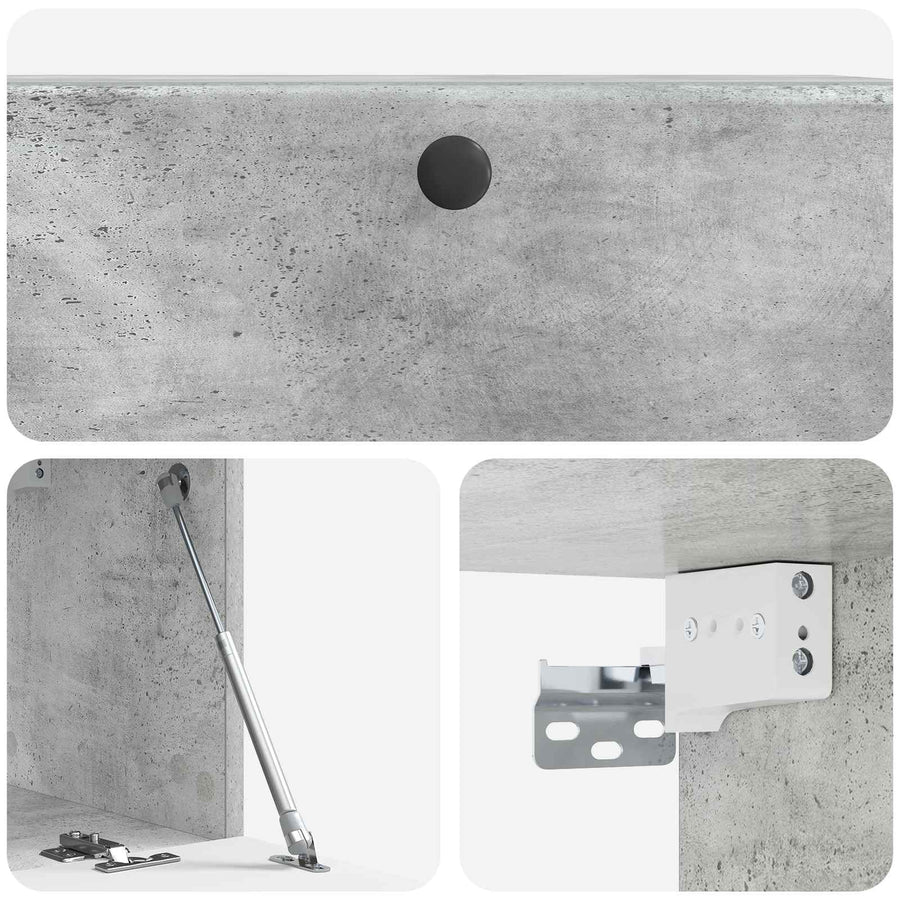 Wandbeugel TV-kast Betongrijs 78,5 x 31 x 30 cm Bewerkt hout