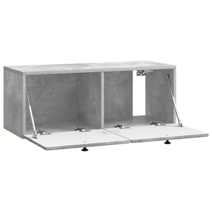 Wandbeugel TV-kast Betongrijs 78,5 x 31 x 30 cm Bewerkt hout