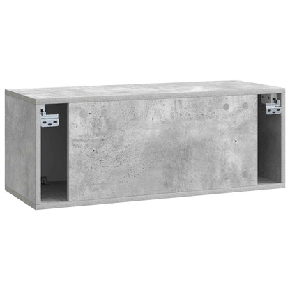 Wandbeugel TV-kast Betongrijs 78,5 x 31 x 30 cm Bewerkt hout