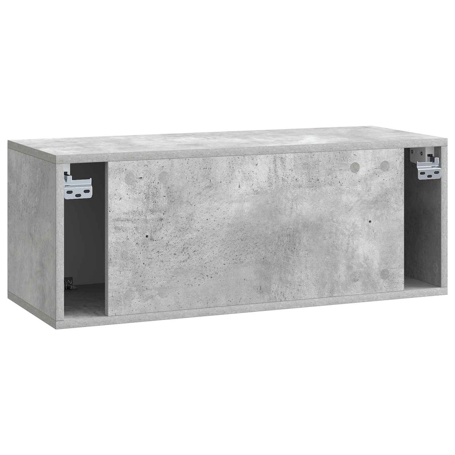 Wandbeugel TV-kast Betongrijs 78,5 x 31 x 30 cm Bewerkt hout