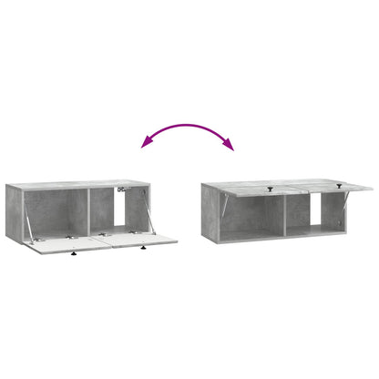 Wandbeugel TV-kast Betongrijs 78,5 x 31 x 30 cm Bewerkt hout
