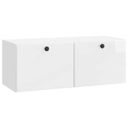 Tv-kast 78,5x31x30 cm bewerkt hout hoogglans wit