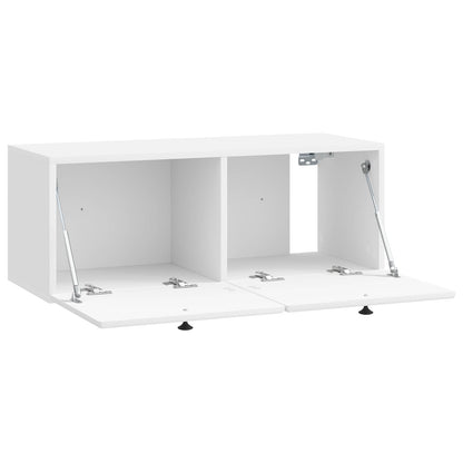 Wandbeugel TV-kast Hoogglans Wit 78,5 x 31 x 30 cm Bewerkt hout