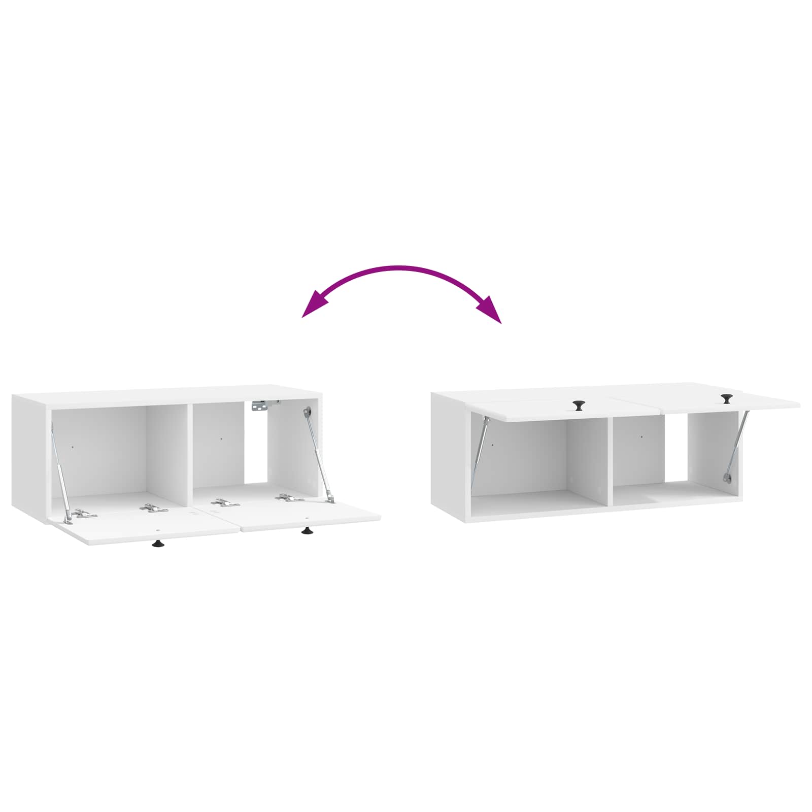 Wandbeugel TV-kast Hoogglans Wit 78,5 x 31 x 30 cm Bewerkt hout