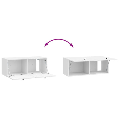 Wandbeugel TV-kast Hoogglans Wit 78,5 x 31 x 30 cm Bewerkt hout