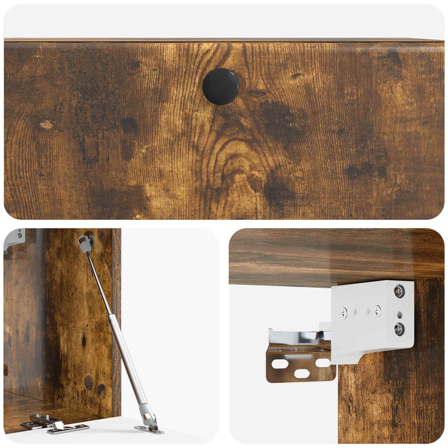 Wandbeugel TV-kast Gerookt eiken 78,5 x 31 x 30 cm Bewerkt hout