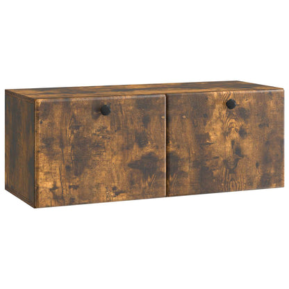 Wandbeugel TV-kast Gerookt eiken 78,5 x 31 x 30 cm Bewerkt hout
