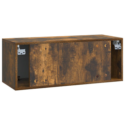 Wandbeugel TV-kast Gerookt eiken 78,5 x 31 x 30 cm Bewerkt hout