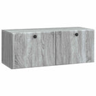 Wandkast TV 78,5x31x30 cm bewerkt hout grijs sonoma