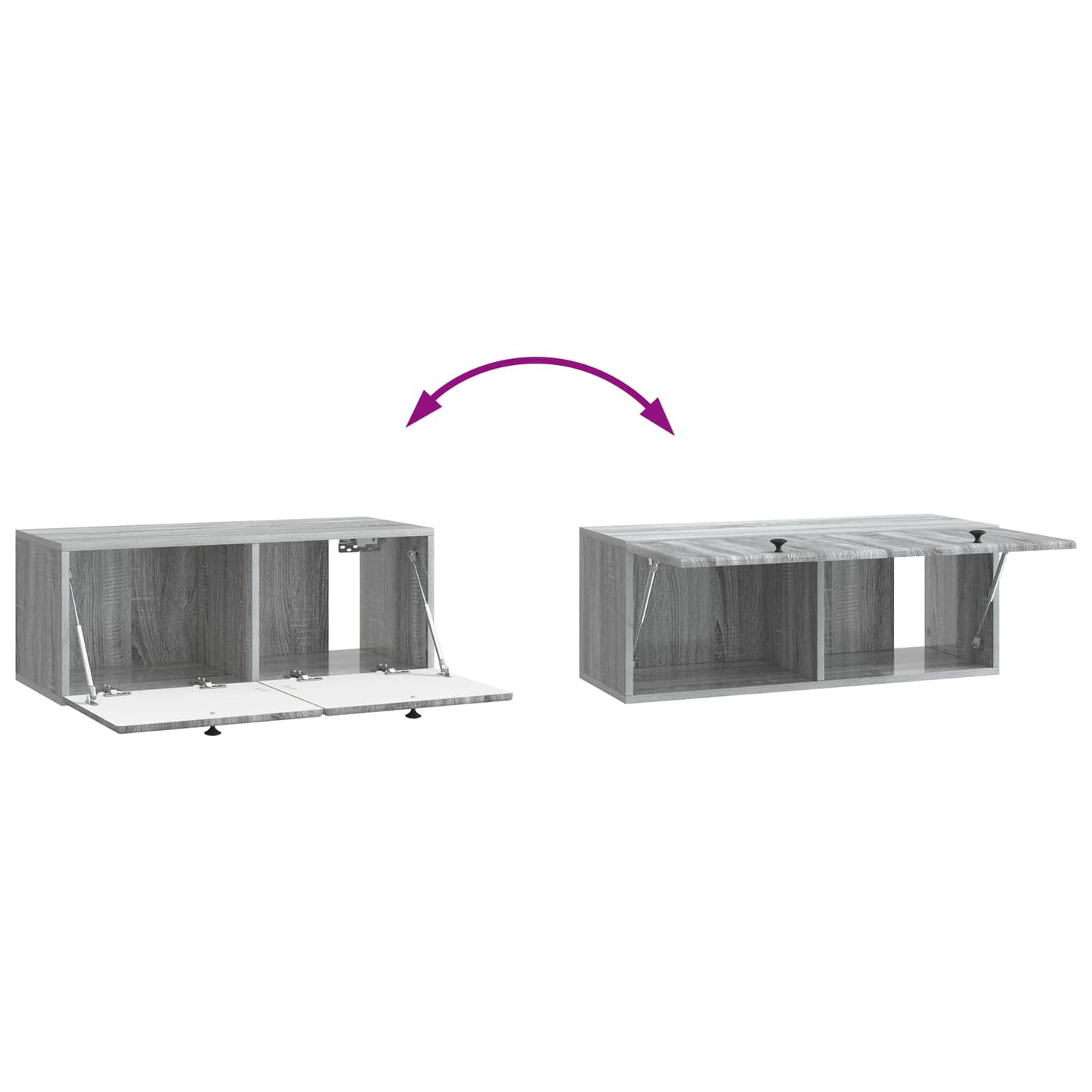 Wandbeugel TV-kast Grijs sonoma 78,5 x 31 x 30 cm Bewerkt hout
