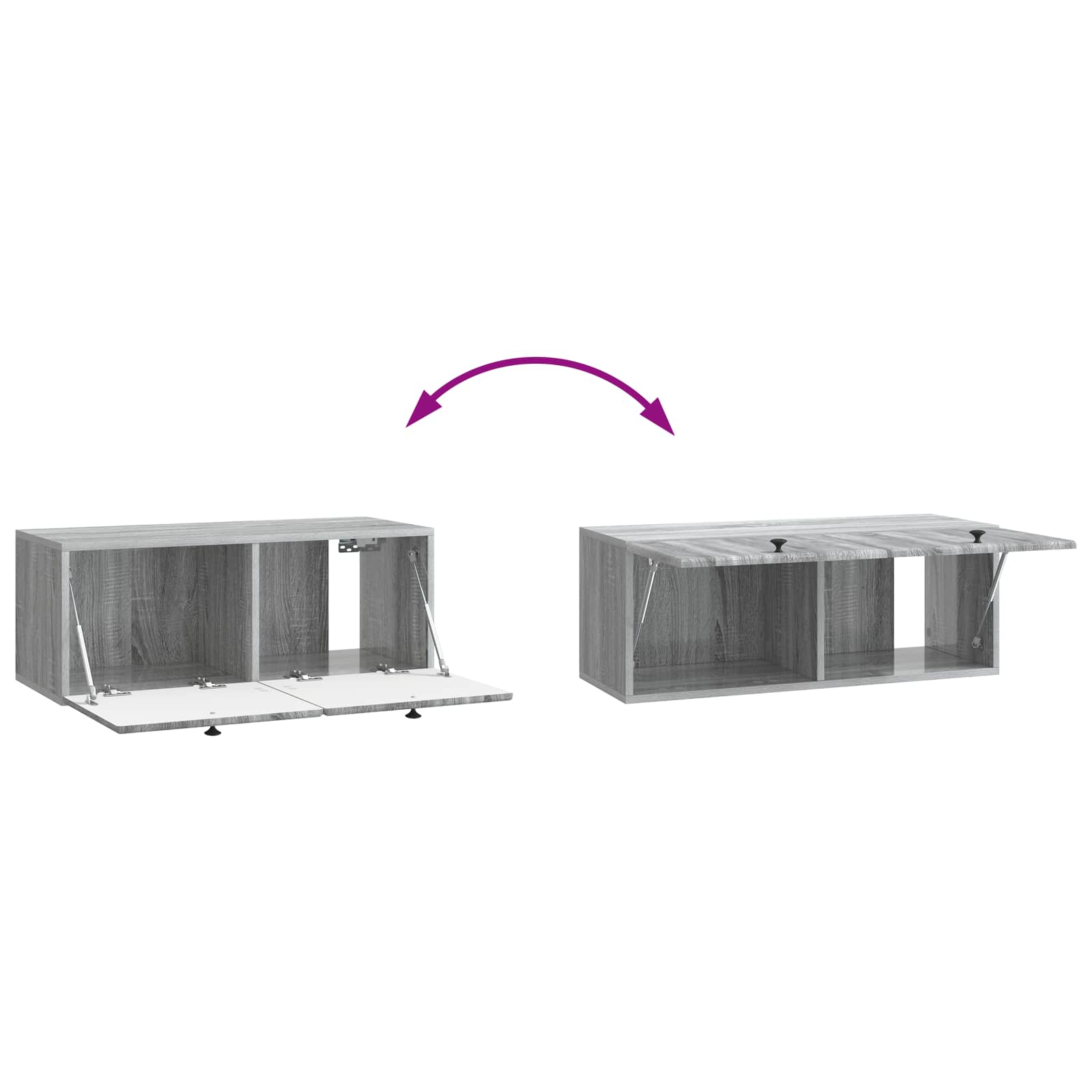Wandbeugel TV-kast Grijs sonoma 78,5 x 31 x 30 cm Bewerkt hout
