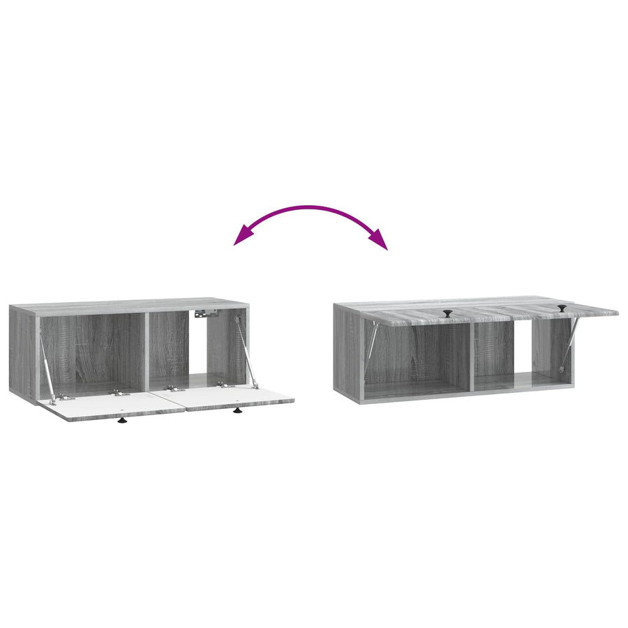 Wandbeugel TV-kast Grijs sonoma 78,5 x 31 x 30 cm Bewerkt hout
