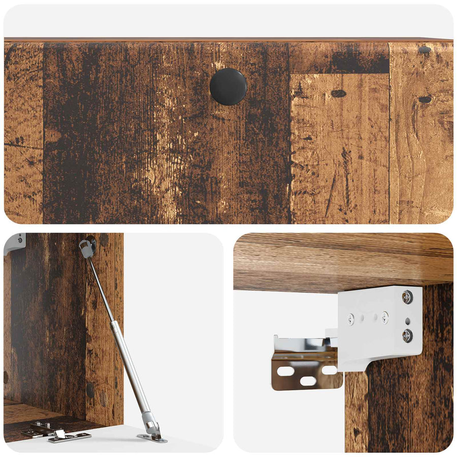 Wandbeugel TV-kast Oud hout 78,5 x 31 x 30 cm Bewerkt hout