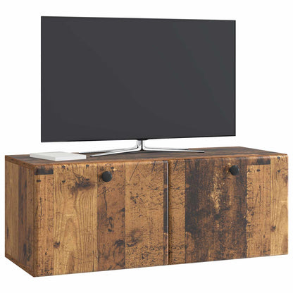 Wandbeugel TV-kast Oud hout 78,5 x 31 x 30 cm Bewerkt hout