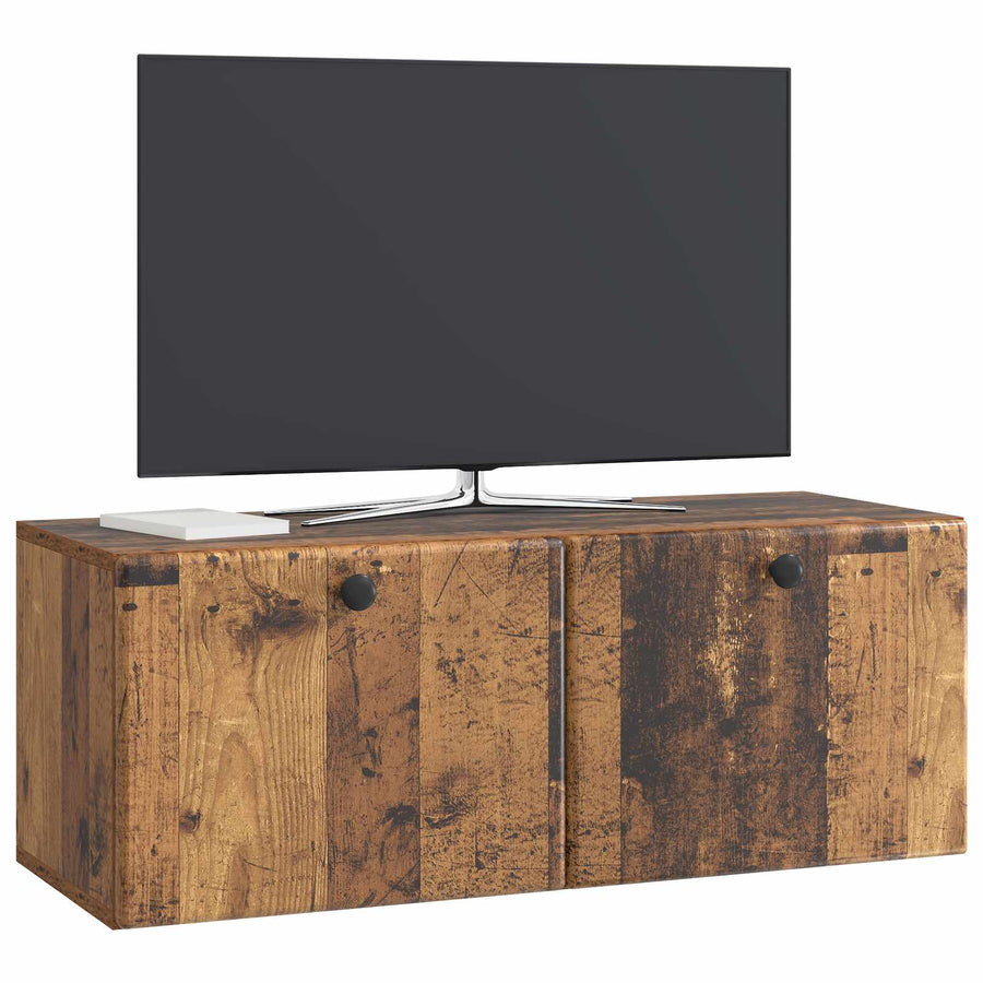 Wandbeugel TV-kast Oud hout 78,5 x 31 x 30 cm Bewerkt hout