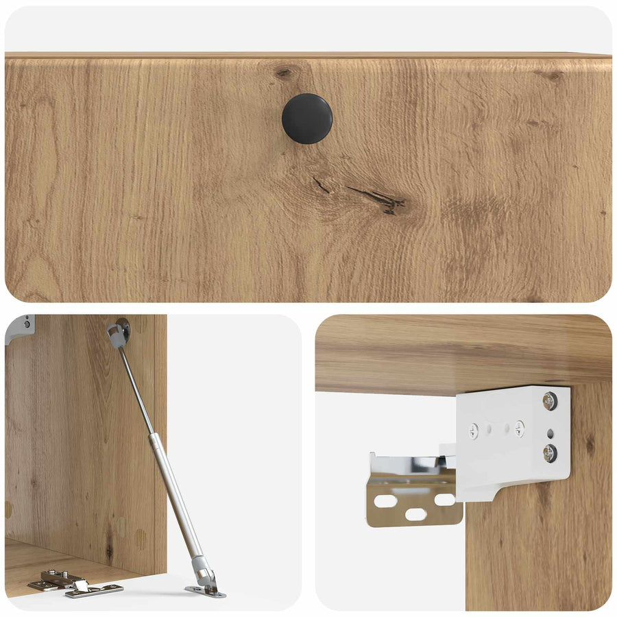 Wandbeugel TV-kast Artisanaal eiken 78,5 x 31 x 30 cm