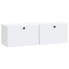 Tv-kast 98x31x30 cm wit bewerkt hout muurmontage