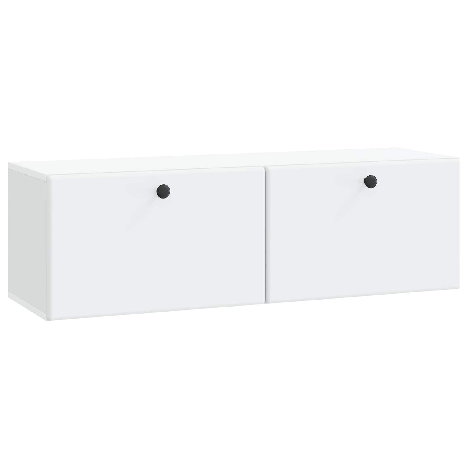 Wandbeugel TV-kast 98 x 31 x 30 cm Wit Bewerkt hout
