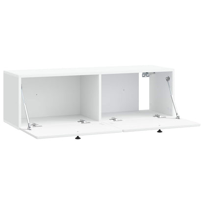 Wandbeugel TV-kast 98 x 31 x 30 cm Wit Bewerkt hout