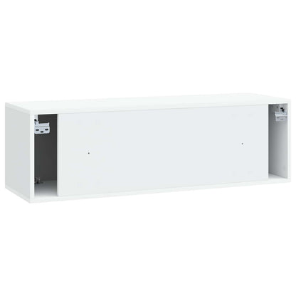 Wandbeugel TV-kast 98 x 31 x 30 cm Wit Bewerkt hout