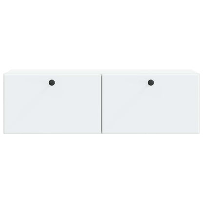 Wandbeugel TV-kast 98 x 31 x 30 cm Wit Bewerkt hout