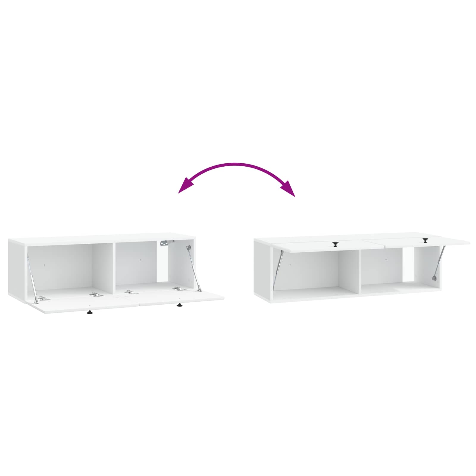 Wandbeugel TV-kast 98 x 31 x 30 cm Wit Bewerkt hout