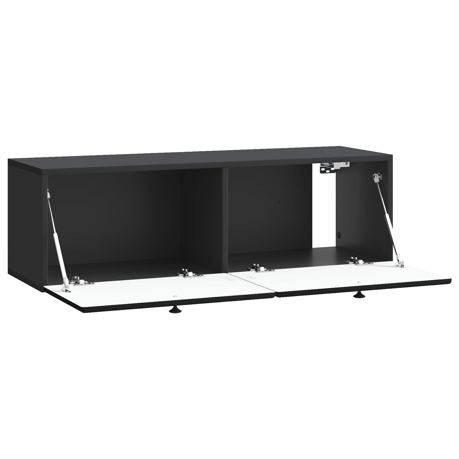 Wandbeugel TV-kast Zwart 98 x 31 x 30 cm Bewerkt hout