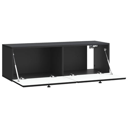 Wandbeugel TV-kast Zwart 98 x 31 x 30 cm Bewerkt hout