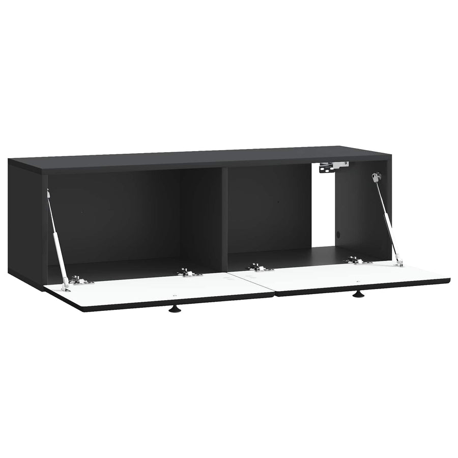 Wandbeugel TV-kast Zwart 98 x 31 x 30 cm Bewerkt hout