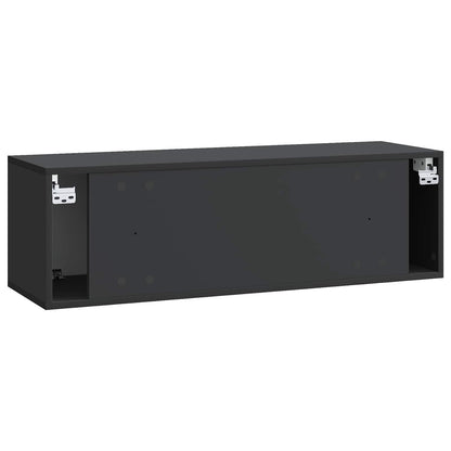 Wandbeugel TV-kast Zwart 98 x 31 x 30 cm Bewerkt hout