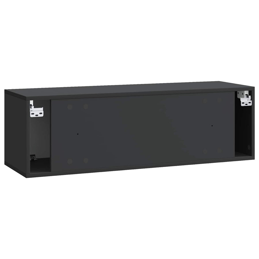 Wandbeugel TV-kast Zwart 98 x 31 x 30 cm Bewerkt hout
